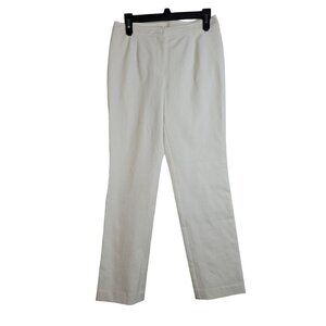 VTG Don Caster Stretch Trousers Womens 4 Petite Off White Pleated Work Pants NWT